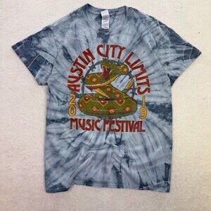 Austin City Limits Music Festival 2019 Shirt Men's Gray Tie Dye Short Sleeve M